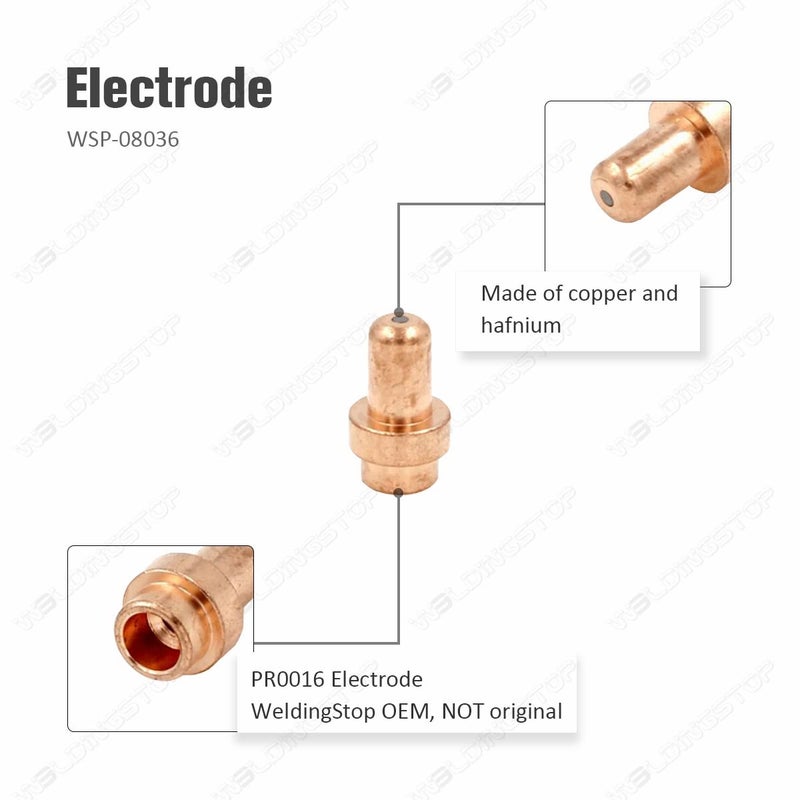 WeldingStop Plasma Electrode Tips Kit Compatible for Eastwood Versa-Cut 40 Cutter Torch 40Amps Trafimet CB50 Plasma Torch - Image 2